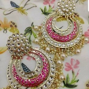Jhumke jhumki indian earrings kundan chand…